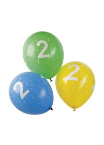 5 ballons Joyeux 2&egrave;me anniversaire 30cm