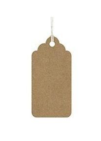partydeco 6 carte regalo marrone con nastro (3er Multipack)