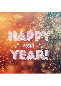 Procos 20 serviettes Happy New Year 33x33cm compostables