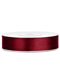 partydeco Cinta de regalo de raso 25m Malmö en rojo oscuro