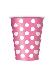 UNIQUE 6 gobelets en papier Tiana Pink Dotted 354ml