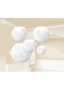 Amscan Lanternes papillons d'été blanc 24cm
