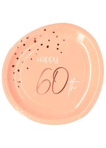 Folat 8 piatti 60° compleanno rosa Elegant Blush (5er Multipack)