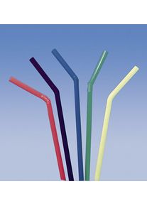 100 pailles Flexi Cocktail colorées 25,5 cm