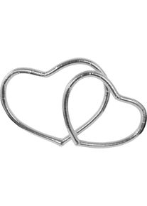partydeco Bijoux de voiture de mariage coeurs d'argent 2 pcs
