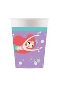 Procos 8 gobelets en carton la petite sirène Ariel 266ml