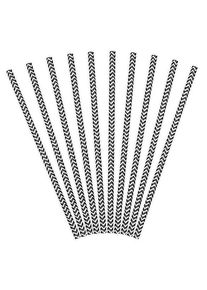 partydeco 10 pailles en papier zigzag noir 19,5 cm