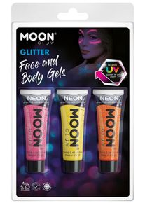 Smiffys Moon neon UV brokatowy makijaż Sunrise