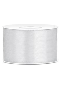 partydeco 25m gift ribbon light silver 38mm wide