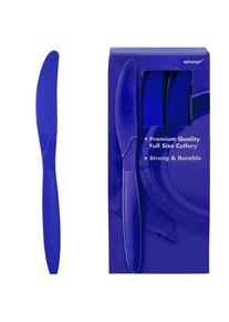 Amscan Ensemble de couteaux en plastique bleu royal