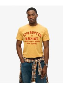 Superdry Herren Workwear Flock T-shirt mit Grafik Gelb - Größe: S
