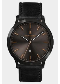 Men's Watch - Black Bronze - Surgical steel case, Sapphire-hardened mineral glass, Leather Strap - 40mm , Quartz Movement - Lilienthal Berlin