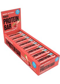 Body Attack Sports Nutrition Body Attack Power Protein Bar, 24 x 35 g Riegel, Strawberry-Yoghurt