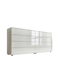 Mid.you Sideboard , Weiß, Weiß Hochglanz , Holzwerkstoff , 8 Schubladen , 158x73x33 cm , erweiterbar, stehend , Kleinmöbel, Kommoden, Sideboards