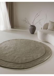 benuta Pure Dywan wełniany Shape jasnozielony ø 200 cm okrągły Wełna Uni,Trend