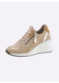 Dames Sneaker in zand ,maat 36, Witt, 100% Suède