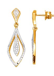 Dames Oorhangers in Zilver verguld 925 ,maat 0, WITT,