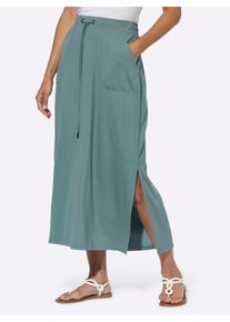 Damen Jerseyrock mit Seitenschlitz in jade ,Größe 42, WITT, 95% Viskose, 5% Elasthan
