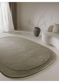 benuta Pure Dywan wełniany Shape jasnozielony 160x230 cm Wełna Uni,Trend