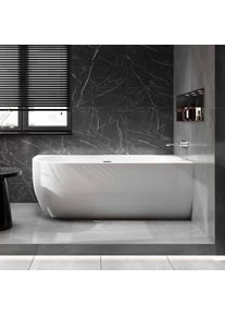 Bernstein Freistehende Badewanne Lena Corner Acryl Weiß glänzend - 170 x 75 x 60 cm - Einbau rechts