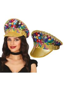 Cappello da capitano con gioielli colorati per donna