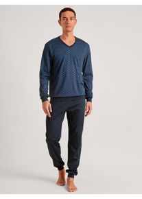 Calida Pigiama con polsini per Uomo, XL XL, Blu, Relax Swiss