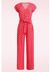 Smashed Lemon Raina Jumpsuit in Rot und Rosa