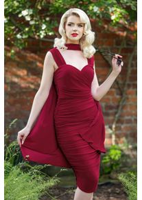 Vintage Diva Gwenyth Etui Kleid in Merlot Rot