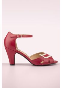 Banned Retro Mable Peeptoe Pumps in Rot