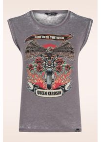 Queen Kerosin Ride into the Wild T-Shirt in Grau