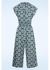 Blutsgeschwister Love's Lightest Wings Jumpsuit in Romantic Shell Mosaic Blue