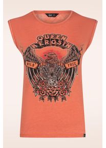 Queen Kerosin Adler T-Shirt in Orange