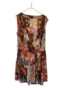 TAILLISSIME Damen Sommerkleid Boho Blumenmuster Raffungen Mehrfarbig Gr. 44