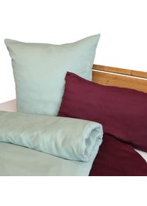 Satijnen bedlinnen "Lanura" | 80x80 + 135x200 cm | bordeaux | 80x80 + 135x200 cm | rood | allnatura