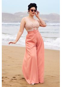 Miss Candyfloss Mallory Blush Palazzo Jumpsuit in Pfirsich