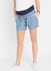 Mammashorts i lyocellblandning med jeanslook - blå - storlek 40 - bonprix