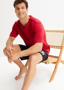 Pyjamas med shorts (2 delar) ekologisk bomull - svart - storlek 60/62 (XXL) - bonprix
