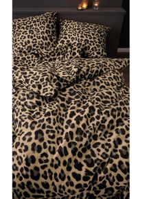 Påslakanset med leopardmönster - brun - storlek 135x200 cm - bonprix