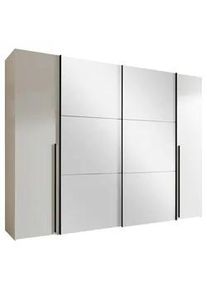 Livetastic Kombischrank , Weiß , Metall, Kunststoff , 10 Fächer , 267x205x57 cm , Kombination aus Dreh- und Schwebetüren, Schrankfront mit Spiegel , Schlafzimmer, Kleiderschränke, Schwebetürenschränke
