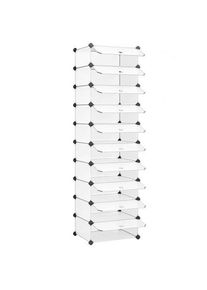 Boxxx Schuhregal , Weiß , Metall, Kunststoff , 10 Fächer , 43x173x31 cm , stehend , Garderobe, Schuhaufbewahrung, Schuhregale