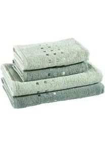 Esposa Frottierset , Dunkelgrün, Salbeigrün , Textil , 4-teilig , 50x100 cm , Heimtextilien, Badtextilien, Handtuchsets