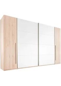 Ti`me Ti'me Kleiderschrank , Weiß, Buchefarben , Holzwerkstoff , 10 Fächer , 315x225x61 cm , in verschiedenen Größen erhältlich, Kombination aus Dreh- und Schwebetüren , Schlafzimmer, Komplette Schlafzimmer und Serien, Schlafzimmerserien