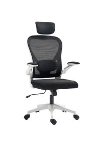 HOMCOM Executive Office Chair, Ergonomic Mesh High Back Desk Chair with Rotatable Headrest, Adjustable Lumbar Support for Home Study, Black| Aosom Ireland