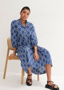 Robe longue en jersey de coton fluide avec poches - bleu - taille 50 - 100% coton - bonprix