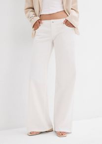 Jean large taille basse - blanc - taille 52 avec coton - bonprix