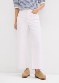 Jean large taille haute raccourci - blanc - taille 48 avec coton - bonprix