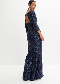 Robe &agrave; sequins avec d&eacute;coupe dos - bleu - taille 34 - bonprix