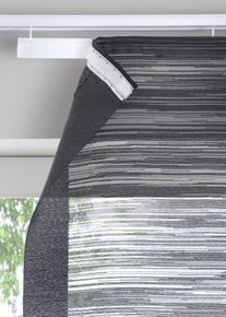 Panelgardin med tverrstriper (1-pack), gr&aring;, st&oslash;rrelse 145x57 cm, bonprix