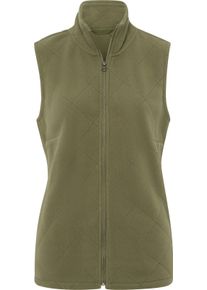 Dames Fleecegilet met ruitstiksels kaki Maat 48