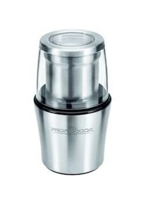 ProfiCook KSW 1021 Molinillo Café Eléctrico, Picador Multiusos, 85 g café, Dobles Cuchillas y 2 Vasos en Acero Inox., Plata, 200W